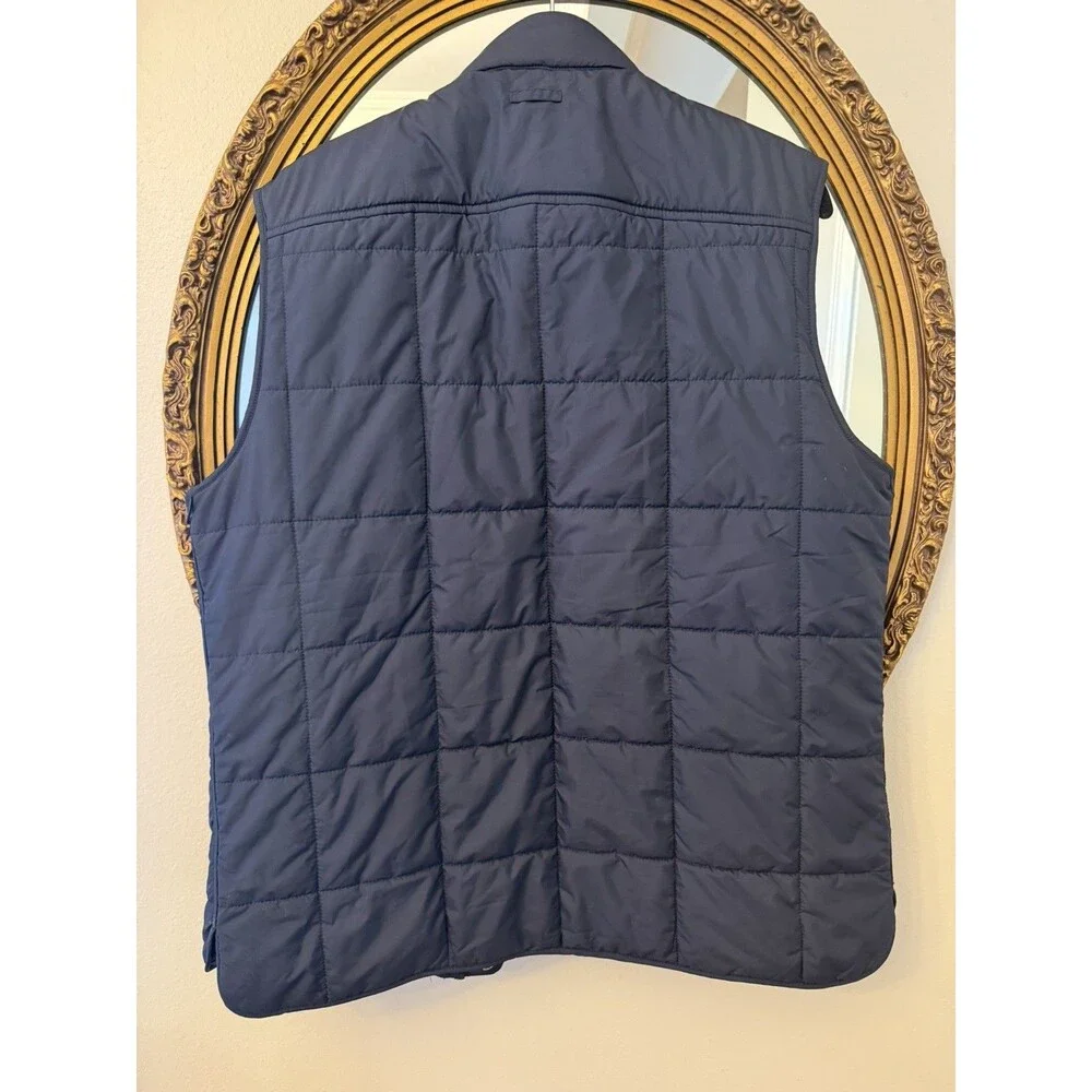 Banana Republic Mens M Quilted Vest Navy Blue Modular System Full Zip Puffer